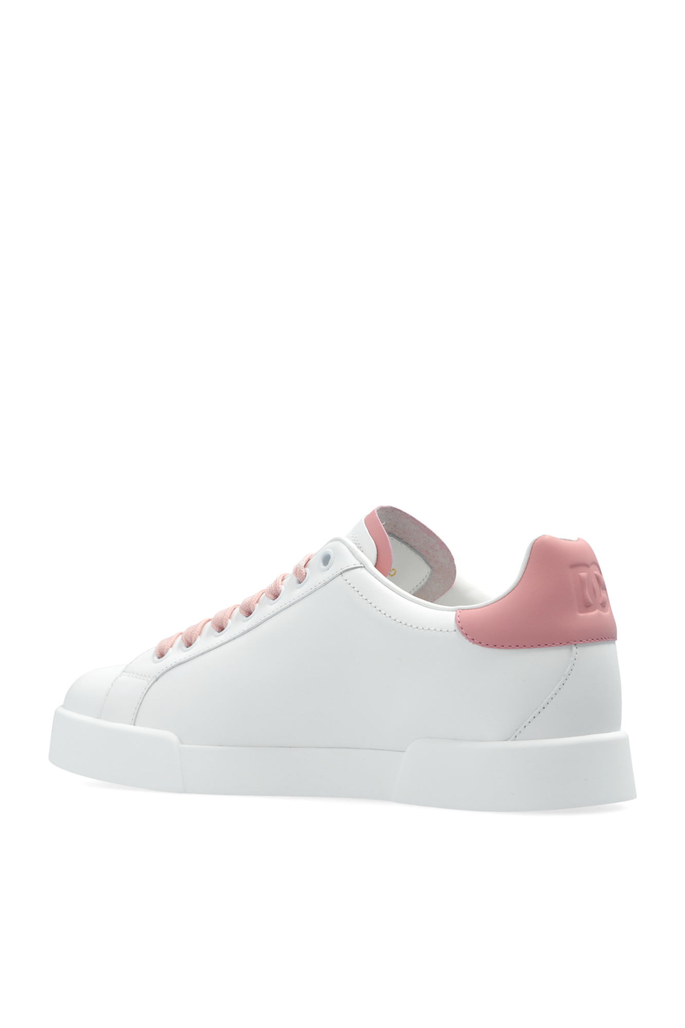 スニーカー DOLCE & GABBANA Low-top lace sneakers suede Bianco/rosa Dolce & Gabbana Portofino sneakers | Women's Shoes | Vitkac